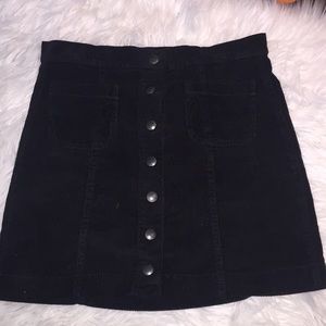black mini skirt